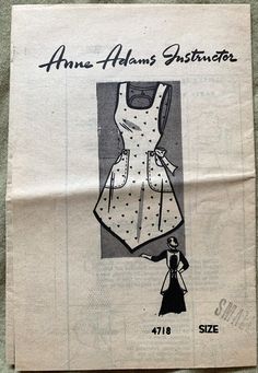 an old sewing pattern for a women's dress