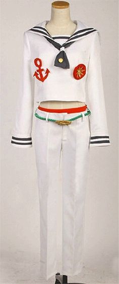 a white sailor suit with an anchor on the chest