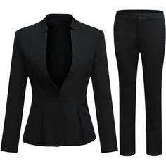 *Material: 97.6% Polyester And 2.4% Spandex; Lining: Polyester. Soft And Comfortable To Wear, Easy To Care, Good Drape *Design: Blazer-Standing Collar, One Button Closure, Long Sleeve, No Pocket, Perfectly Hug Your Waist With Its Peplum Design; Pants-Button And Zipper Closure, Flat Front Pants *Occasion: For Office, Work, Holiday, Dating, Home, Etc. Suitable For All Occasions. You Can Pair It With White Shirt And Any Pants. Different Match Gives You The Different Style *Washing: Machine Wash, Wa Peplum Design, Peplum Designs, Armani Suits, Design Pants, Zara Coat, Lightweight Blazer, Single Button Blazer, Flat Front Pants, Standing Collar