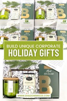 the holiday gift box is full of green items