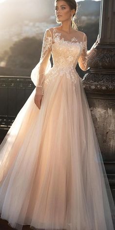 Romantic Wedding Dress Lace, Wedding Dress Suit, Couple Wedding Dress, Mesh Embroidery, Wedding Dress Organza, Sleeved Wedding, Celebrity Wedding Dresses