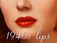 1940s Lipstick Color plan | Glamourdaze Decade Makeup, 40s Makeup, 1940s Aesthetic, 1940 Fashion, Wedding Makeup Vintage, Red Lip Color, 1940s Hairstyles, Retro Makeup