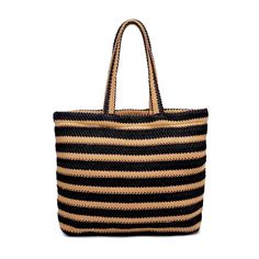 Item Type: Tote *Material: Straw Weight: 1 Lb (453.59 G) Dimensions: 19.1 X 4 X 15.1 In (48.6 X 10.2 X 38.4 Cm) Black Bags For Beach Vacation, Black Beach Bags For Vacation, Black Crochet Bag For Beach Season Travel, Chic Shoulder Bag For Shopping On Vacation, Chic Brown Vacation Shoulder Bag, Chic Brown Shoulder Bag For Vacation, Casual Black Bags For Vacation, Casual Black Bag For Vacation, Black Tote Beach Bag For Vacation