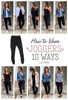 How To Wear Joggers, Jogger Outfit, Joggers Outfit, Cooler Look, Teacher Outfits, Athleisure Outfits, Black Joggers