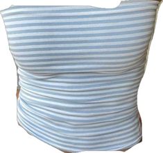 Tight Fitted Strapless Crop Top Striped Slim Bandeau Top - AnotherChill Fitted Seamless Blue Top, Light Blue Fitted Seamless Crop Top, Fitted Light Blue Seamless Crop Top, Fitted Seamless Light Blue Crop Top, Blue Fitted Bandeau Tank Top, Fitted Blue Bandeau Tank Top, Blue Seamless Bandeau Top, Blue Stretch Bandeau Top, Fitted Striped Bandeau Top