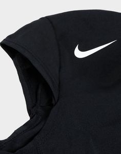 the nike hoodie is black and white with a small logo on it's chest