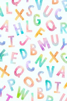 colorful watercolor letters on white paper with the letter's upper and lowercases