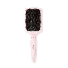 Blush or Black Siena Paddle Brush With Boar Bristles - L'ange Hair Sleek Blowout, Posh Hair, Dry Shampoo Powder, L'ange Hair, Boar Bristle Brush, Hair Care Tools, Hair Quiz, Paddle Brush, Hair Dryer Brush