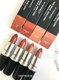 Mac Honeylove Lipstick, Mac Taupe Lipstick, Mac Matte Lipstick Shades, Taupe Lipstick, Mac Honeylove, Mac Taupe, Brown Eyelashes, Mac Lipstick Set, Mac Cremesheen Lipstick