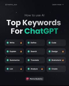 the top keywords for chatgtt are displayed in this screenshote image