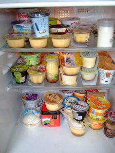 an open refrigerator filled with lots of food