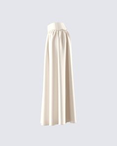 Elevate your look with this cream ruched maxi skirt 🤍 With a fitted waist and a voluminous skirt - this piece, made from poly suiting fabric, will add the perfect amount of dramatics to your look 😙 Elegant Ruched Skirt In Solid Color, Elegant Ruched Solid Color Skirt, Elegant Solid Ruched Skirt, Elegant Ruched Maxi Skirt For Summer, Chic Fitted Maxi Skirt For Daywear, Chic Stretch Full Maxi Skirt, Elegant Beige Stretch Maxi Skirt, Elegant Ruched Maxi Skirt For Formal Occasions, Elegant Ruched Maxi Skirt For Formal Events