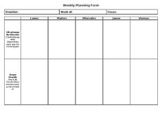 the weekly planning form is shown in black and white