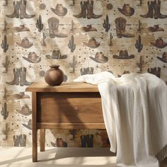 Rustic Cowboy Wallpaper – Removable Western Wallpaper with Hats Cowboy Wallpaper, Wallpapered Entryway, Bedroom Wallpaper Murals, Western Wallpaper, Playroom Wallpaper, Blog Wallpaper, Laundry Room Wallpaper, Geometric Pattern Wallpaper, Country Ranch