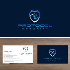 a security logo and business card design for a company that is using technology to protect people from