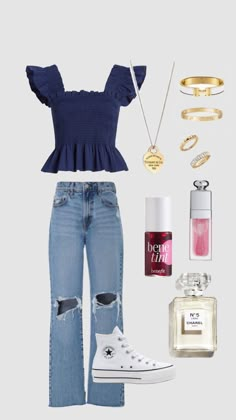 Outfit Ideas For Your Birthday, Modern School Outfits, Nice Preppy Outfits, Clothing Outfit Ideas, Cute Outfits Converse, Dressy Casual Outfits For Women Summer, Outfits For School Pictures, Lay Out Outfit, Easy Preppy Outfits