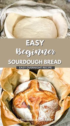 an easy beginner sourdough bread recipe in a bowl