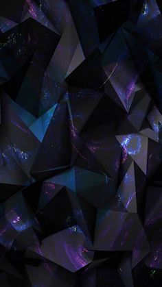 an abstract background made up of many different shapes and sizes, all in purple and blue