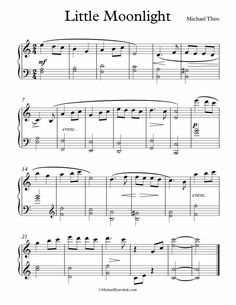 the sheet music for little moonlight