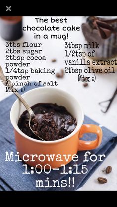 microwave chocolate cake in a mug recipe