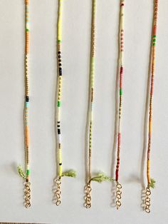 Perfect for summer: 🍋 citrus colors 🍊 These tiny beaded anklets are strung on 100% silk cord using fine Japanese beads. Clasp & findings are gold plated. Adjustable from 9-10 inches. Add a chain extender for even more adjustable length: https://etsy.me/34lPf3m ✨ FREE SHIPPING IN THE USA ✨ 🌎 Packaging 🌎 To be environmentally responsible about packaging we will package orders together in the same box. If certain items in your order are intended as gifts and you'd like individual boxes, ple Minimalist Anklet, Package Orders, Seed Bead Anklet, Dainty Anklet, Bead Anklet, Red Beaded Bracelet, Japanese Beads, Beaded Anklet, Wrap Bracelets