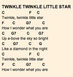 a song with the words twinkle twinkle little star on it