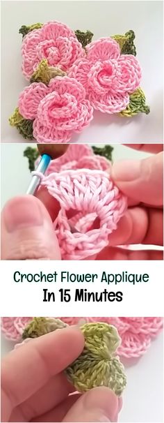 crochet flower applique in 15 minutes is the best way to make it