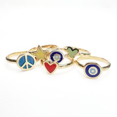 Indulge in the exquisite craftsmanship of our Gold Enamel Evil Eye Ring. Handmade with gold, this stunning ring features an enamel evil eye, adding a touch of color and protection to any outfit. Perfect for expressing your passion and unique style. Specifications Evil Eye Dimensions 8x9mm Material 14k Yellow Gold Enamel Vitreous - Cobalt Blue and Sky Blue