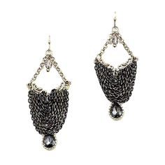 This High End Fine Jewelry Look Earring In This Season Drape And Drop Silhouette Is Rave Of The Runway. A Cascade Of Vintage Looking Chain Links Is A Must Have Beauty. Dangle This Stunning Tear Drop As It Catches All The Shimmer And Shine. Delicate And Light On Your Ear Vintage Chain And Filigreed Multi-Faceted Black Tear Drop Bead 2” H X 1” W For Pierced Ears Also In Gold Elegant Metal Chandelier Earrings With Chain, Elegant Chain Earrings For Evening, Elegant Evening Earrings With Chain Detail, Teardrop Metal Chandelier Earrings For Party, Metal Teardrop Chandelier Earrings For Party, Metal Chain Chandelier Earrings, Party Silver Chain Drop Earrings, Nickel-free Metal Chandelier Earrings For Party, Glamorous Black Metal Earrings