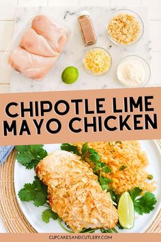 the recipe for chipotle lime mayo chicken on a plate