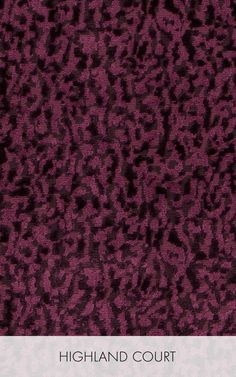 a purple and black animal print background with the words highland court written in white on it