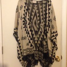 Medium Could Fit Large? No Tags Never Worn! Black One Size Casual Cardigan, One Size Black Casual Cardigan, Casual Black One Size Cardigan, Black Bohemian Cotton Cardigan, Aztec Cardigan, Say What, Womens Tops, Tags, Women Shopping