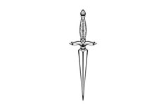 Dainty Dagger Tattoo, Dagger Tattoo Stencil, Stay Tattoo, Feminine Dagger Tattoo