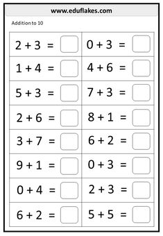 the addition to 10 worksheet is shown in black and white with numbers on it