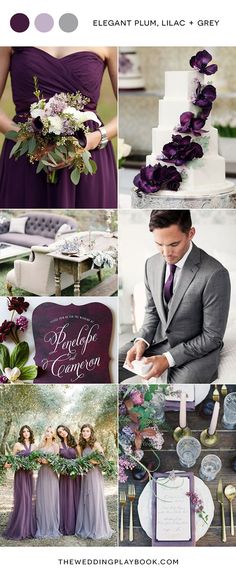 purple and grey wedding color scheme