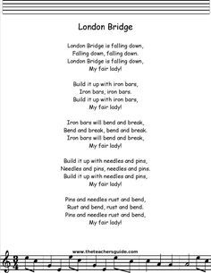 london bridge sheet music for kids