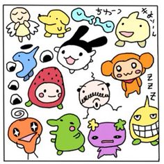 an image of various cartoon characters on a sticker sheet with the words, i'm