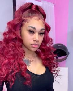 Jania Meshell, Weave Ponytail Hairstyles, Brazilian Hair Wigs, Bright Red Hair, Human Virgin Hair, Hair Shows, Red Hair Color