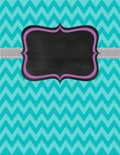 a blue and purple chevroned background with a blackboard in the middle