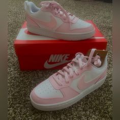 Nike Low Rise Dunks, Never Been Worn, 5y Low Rise Dunks, Nike Pink Shoes, Shoes Dunks, Girly Sneakers, Pink Dunks, Paint Shoes, Cute Jordans, Shoe Selfie, Bday List