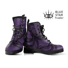 Gothic Purple Outfit, Purple Goth Outfits Men, Purple Lace-up Boots For Streetwear, Purple Punk Boots With Round Toe, Purple Leather Lace-up Boots, Purple Lace-up Leather Boots, Purple Round Toe Boots For Streetwear, Casual Purple Boots For Streetwear, Stephanie Hudson