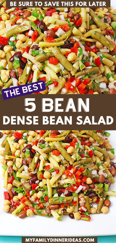 the best bean and bean salad recipe with text overlay that reads 5 bean and bean salad