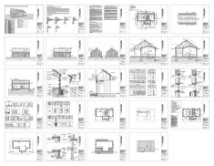 an architectural drawing shows the various types of buildings and their plans for each type of building