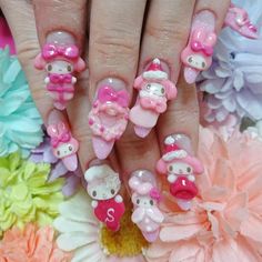 Kawaii Makeup, Pretty Gel Nails, Acrylic Nail Art, Guitar Design, Nail Charms, Big News