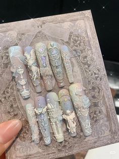 Baroque Nail Art, Fantasy Nails, Nail Drawing, Stylish Nails Designs, Grunge Nails, Nails Design With Rhinestones, Stiletto Nails Designs, Pretty Gel Nails, Really Cute Nails