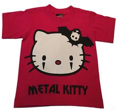 METAL KITTY TEE Silly Clothes, Charmmy Kitty, Scene Outfits, Hoodie Blanket, Swaggy Outfits, Dream Clothes, T Shirt For Men, Colorful Hoodies, Look Cool