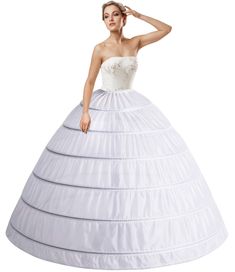 PRICES MAY VARY. 👗【Full Shape 6 Hoop Petticoat】- This single layer and 6 steel hoops full shape Floor Length crinoline petticoat skirt has good and strong support, which could help make your ball gown, wedding dress or Quinceanera dress more puffy and elegant. 👗【Adjustable Elastic Waist】- This women 6 hoop petticoat skirt crinoline underskirt elastic waist design with drawstring and magic sticker. Drawstring can be adjusted freely according to your waist or comfort. This A line floor length pe Wedding Dress Petticoat, Hoop Petticoat, Long Gown For Wedding, Hoop Dress, Crinoline Skirt, Party Dresses, Hoop Skirt, Wedding Dress Patterns, Ball Gown Skirt