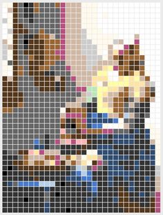 an image of people with different colors and sizes on them, all in pixellated squares