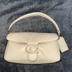 Questions? Leave A Comment Below! Coach Cream Clutch Bag, Designer Coach Clutch Shoulder Bag, Coach Pillow Tabby, Coach Pillows, Pillow Tabby, Bags Coach, Leave A Comment, Coach Bags, Shoulder Bags