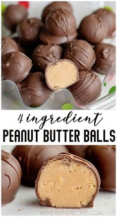 chocolate covered peanut butter balls with text overlay